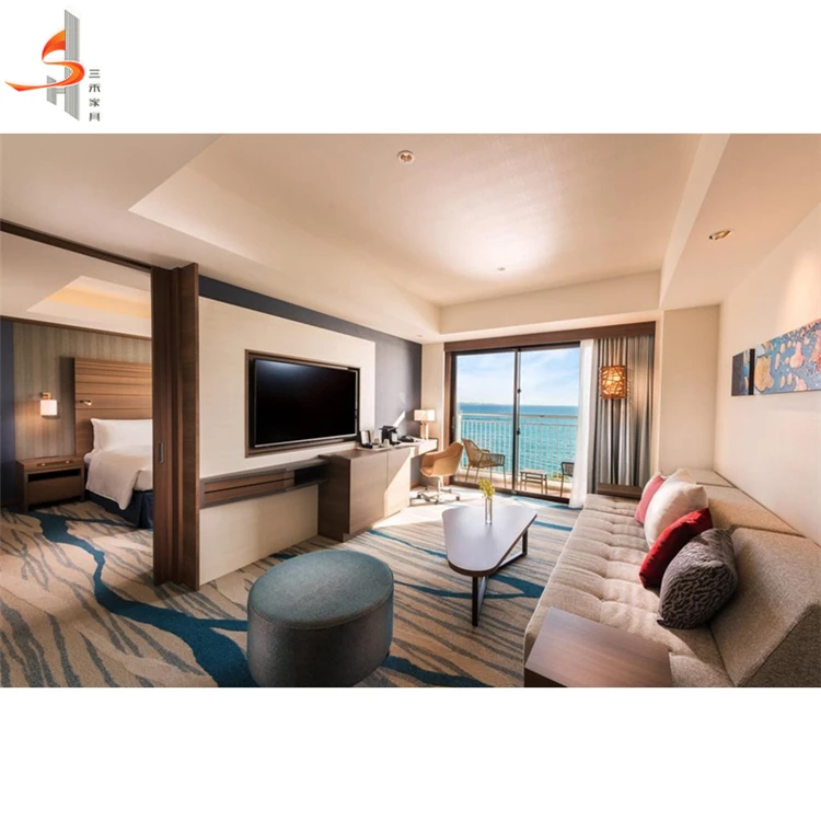 Sanhe Customized Hot Design 4 Star Hotel Furniture Hotel Room Bedroom Set