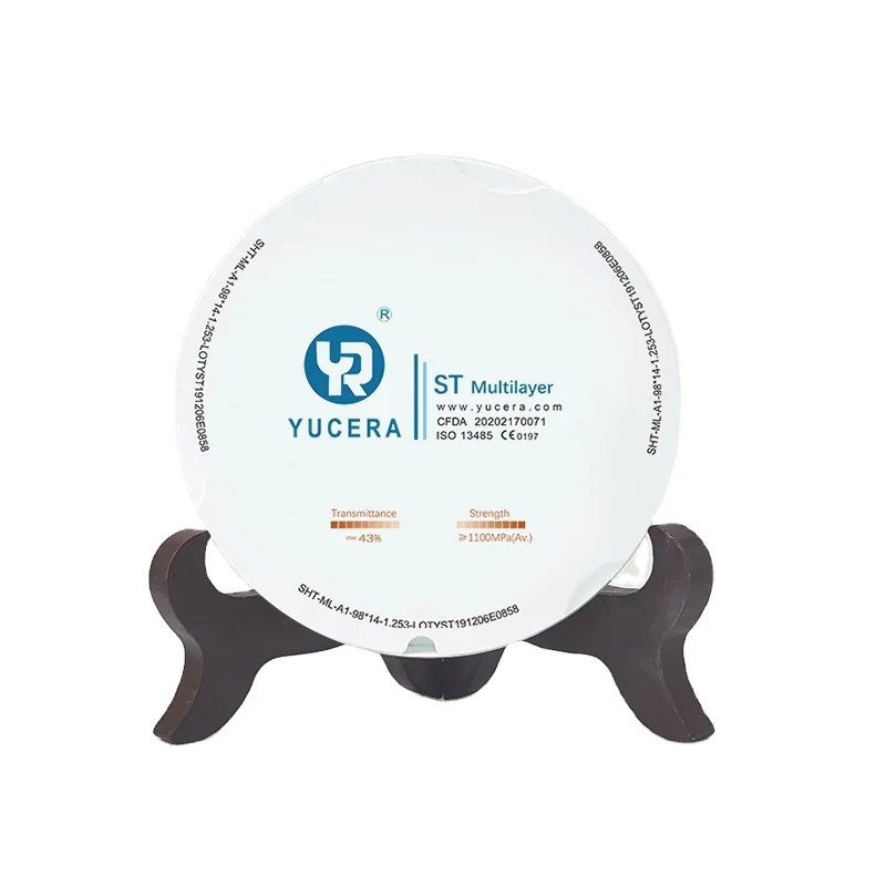 YUCERA ST Multilayer Best Seller Zirconia Pucks for Dental Lab CAD CAM Open System