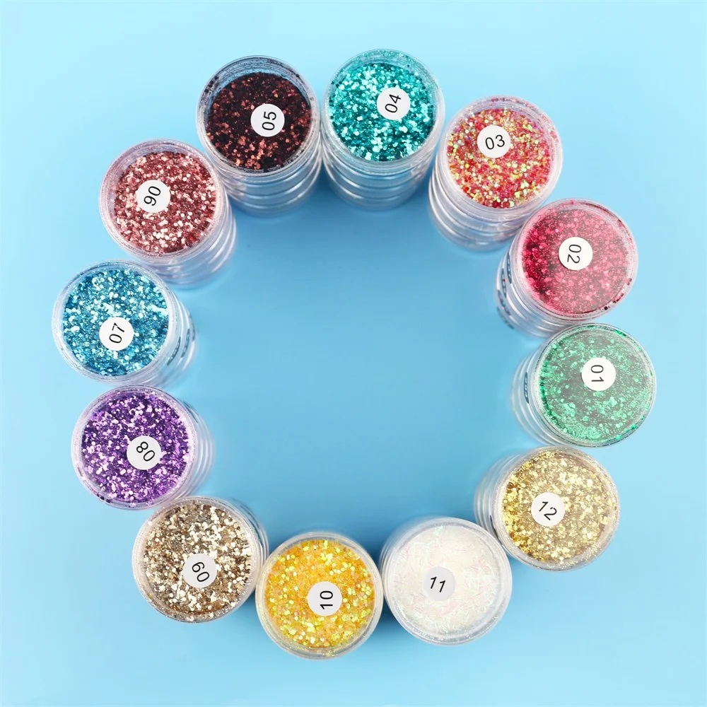 Wholesale Holiday Decoration flakes eye shadow Powder Holographic Bulk Chunky Mix Glitter Powder