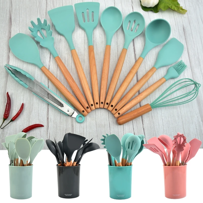 Guangdong Top Ranking Good Quality Cooking Baking Tools Full Silicone Rubber Kitchen Gadgets One Piece Kitchen Utensils Sets