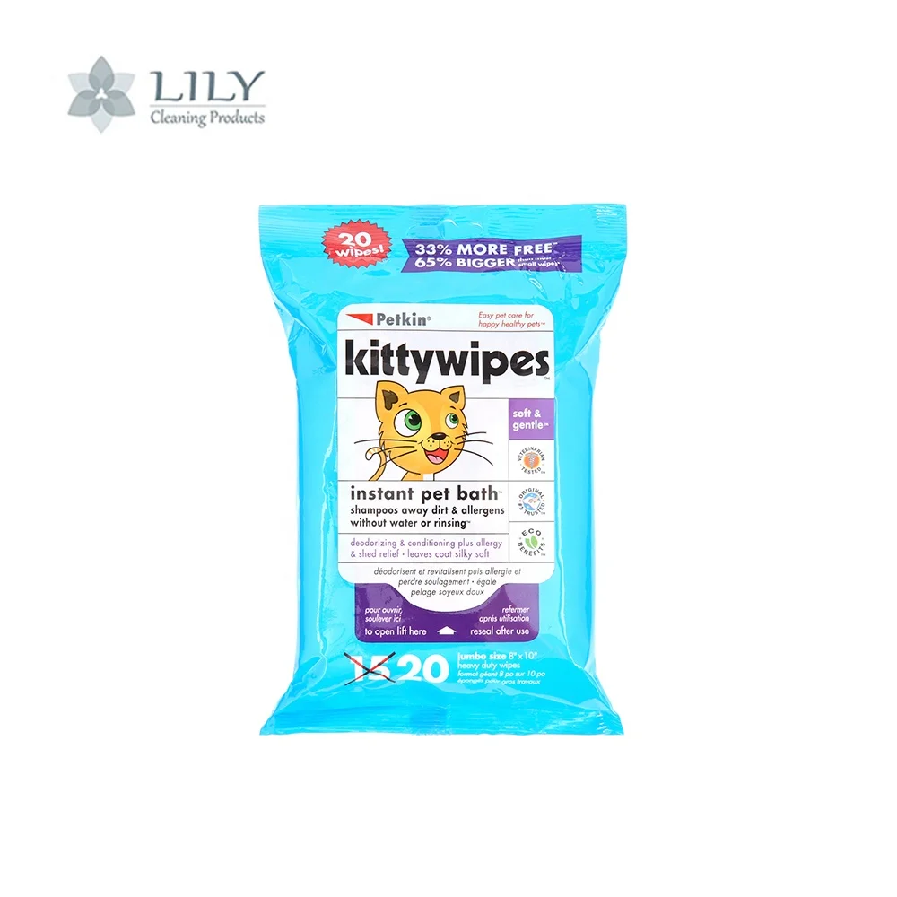 Private Label Wet Water Wipes Custom Logo Disposable Non-woven Organic Tissue Cleaning Pet Wipes tooth paw ear