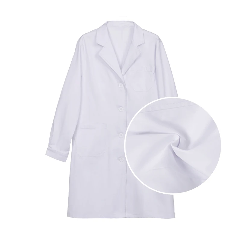 Medical Long Sleeve Hospital Scrubs White Coat Fashional Hospital Nursing Uniform