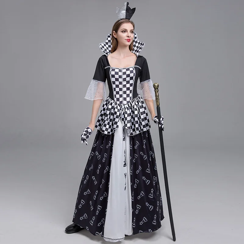 Halloween Adventures In Wonderland Queen Dress Sexy Casino Clown Dress Witch Dress Up Masquerade Halloween Costumes Bulk