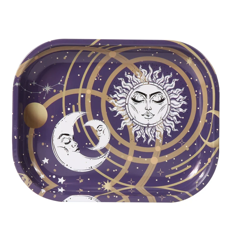 Factory Wholesale Custom 18*14cm Metal Iron Rolling Tray Hot Selling Herb Tobacco Smoke Rolling Tray