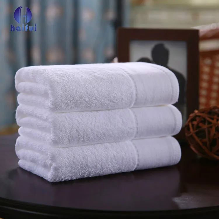 Manufacturer Customized Jacquard Logo White Hotel Spa Terry Face Hand Bath Towel Sets 100% Combed Cotton Bath Mat