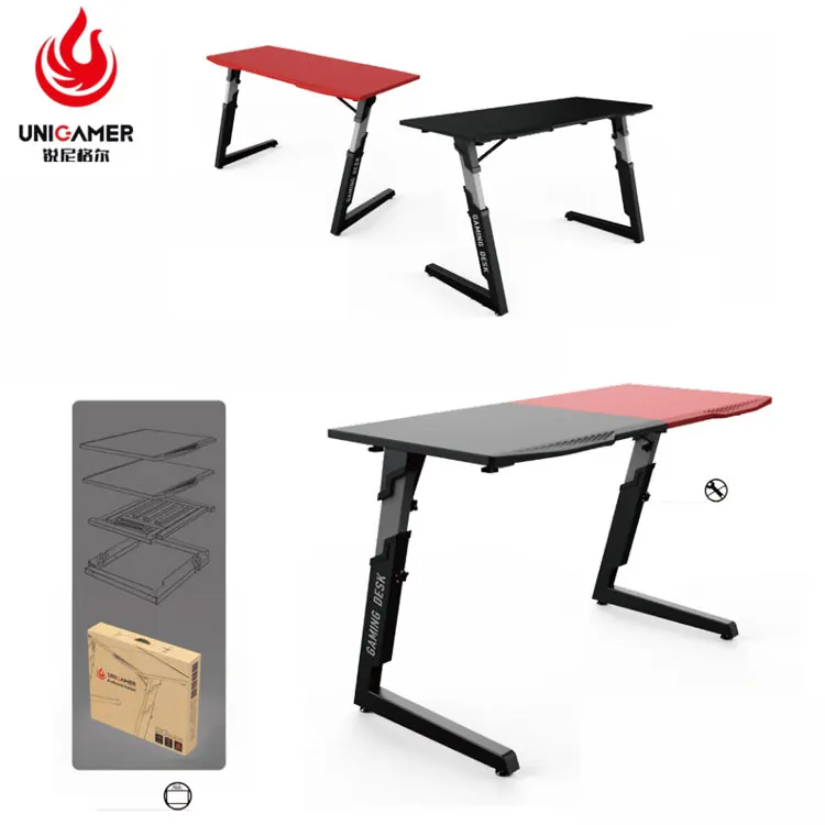 Factory Wholesale Three Color Home Use Adjustable Gaming Table Desk  For Girl ,Gaming Table And Chair Set