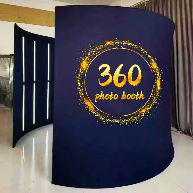 Customized Black cube tent for Wedding Party photo booth Enclosure frame inflatable photo booth backdrop
