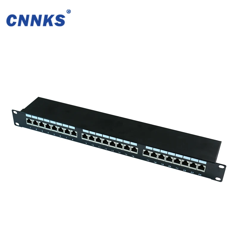 shielded patch panel RJ45 1U Cat6 CAT6A ftp 24 port patch panel