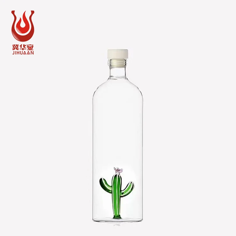 Customizable New Products 1000ml  Vodka Whisky Rum Wine glass bottle with Cork