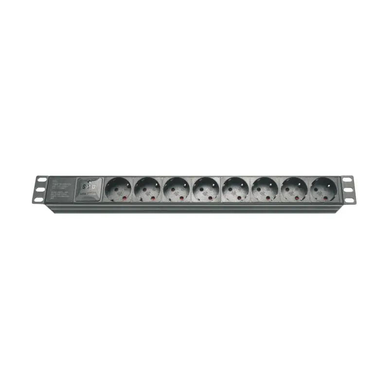 
19' 1.0U 8 ways Schuko surge protected aluminum rack mount rittal pdu 