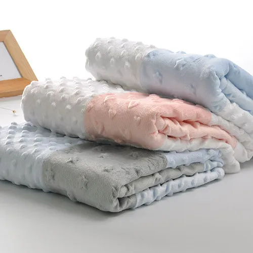 Baby Kids Peas Blanket Unicorn Pink Printing Double Layer Soft Flannel Coral Fleece Kids Comfort Blanket