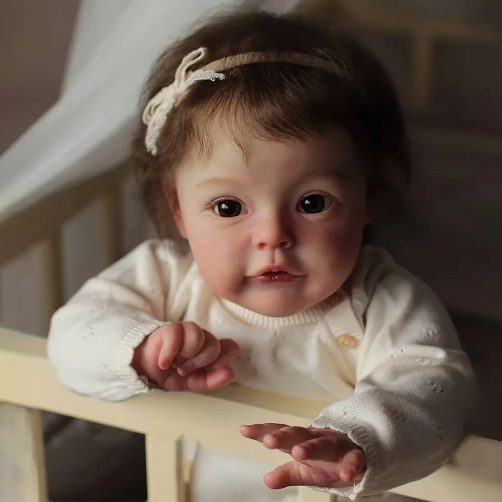 SUESUE Bebe Reborn 24' Realistic Beautiful Reborn Baby Toddler Girl Doll Implanted Hair Newborn Reborn Silicon Baby Dolls