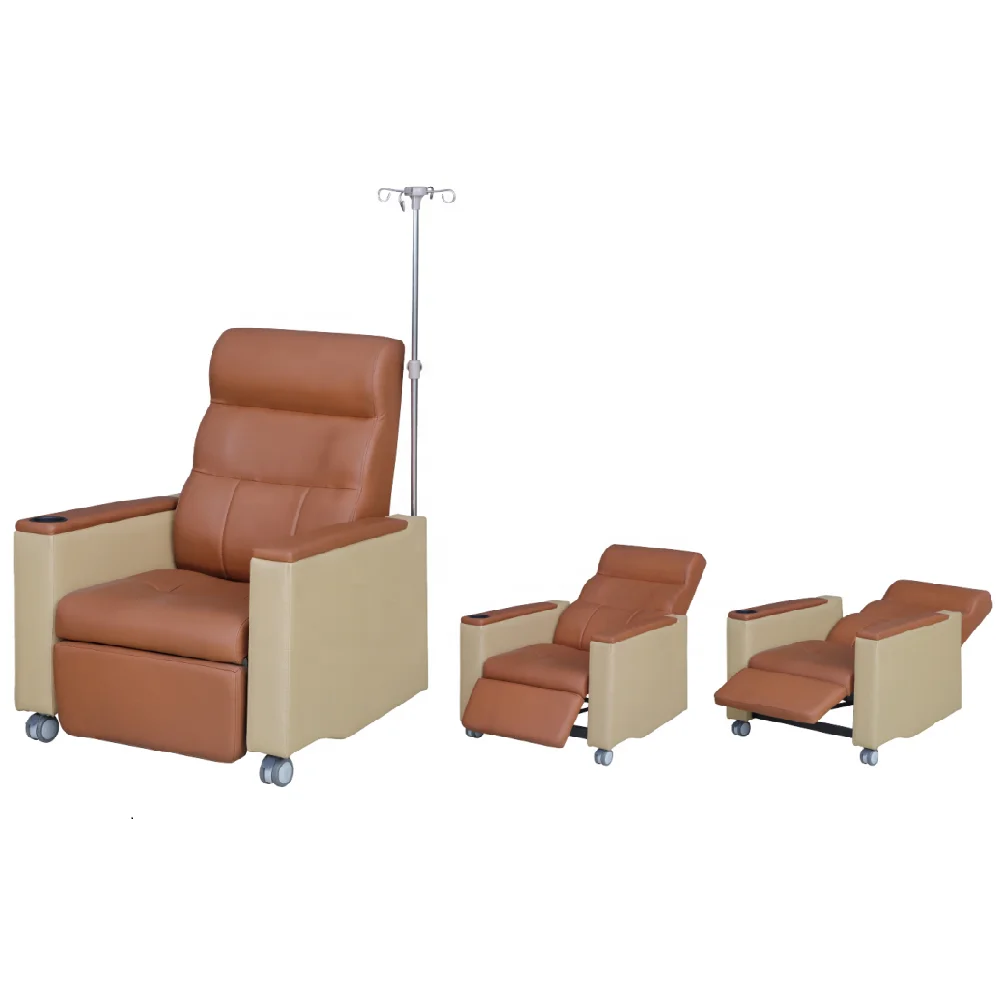 2024 Comfortable Hospital Luxury Gas Spring Transfusion Chair Medical Equipment Convertible Transfusion-chair for Hospital