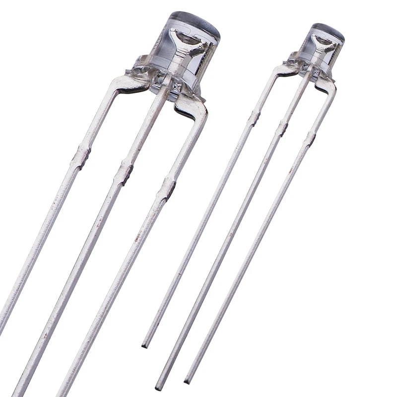 Juhong 3pins 3mm bi-color flat top led red yellow green blue color free sample