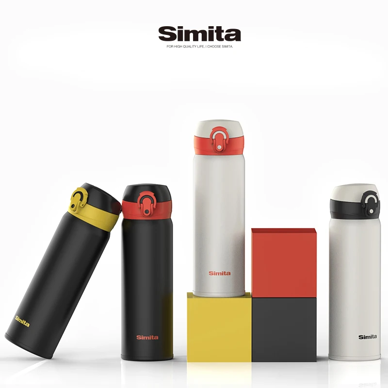 
SIMITA Double Wall 304 Stainless Steel Vacuum Flask Leak Proof Long-Time Insulation Fashion Water Bottle for Home Sports GYM 