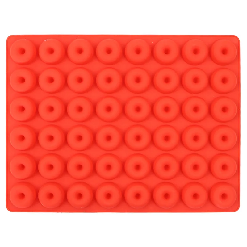 New Arrival Diy 48 Cavity Mini Donut Shape Silicone Fondant Mold Gummy Candy Tray