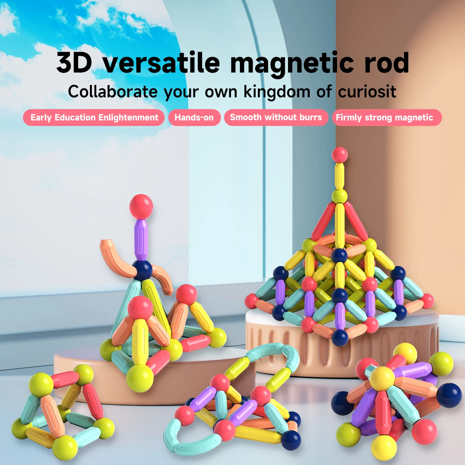 Hot Sales Novelty Gifts Education Magnetic Rod Building Block Set Boy and Girl Gifts