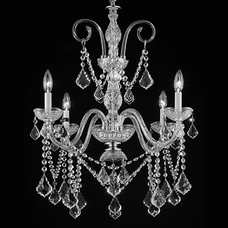 Красивые Хрустальные подвесные светильники Королевский стиль вилла гостиная хрустальная люстра в форме свечи