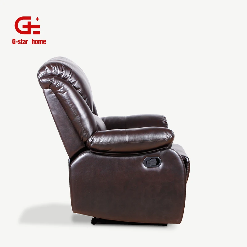 Modern Style Single Seat Recliner Sofa Chair Furniture Black PU Leather Manual Couch Living Room Sofa Set Furniture