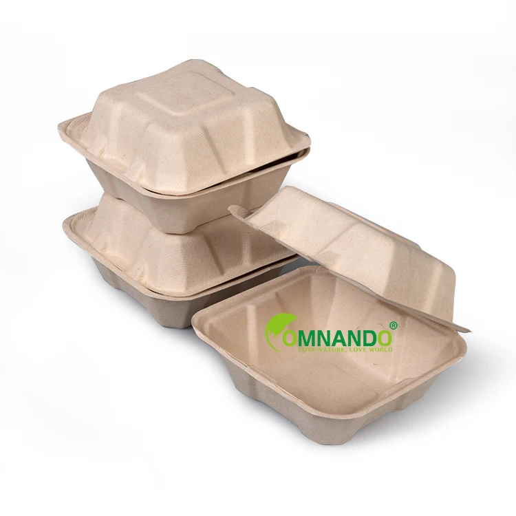 takeaway food packaging disposable box sugarcane sanitary tableware for restaurant hotel diner