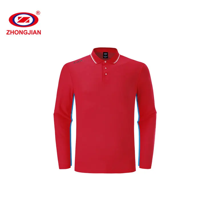 Factory Wholesale Price Cotton Solid Color Tshirt Polo  Custom Unisex Long Sleeve Polo Shirt
