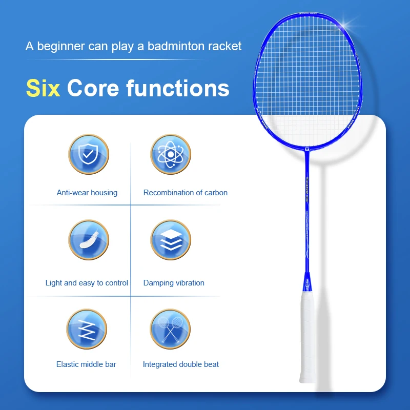Пользовательские полный углеродного волокна бадминтон ракетки графит