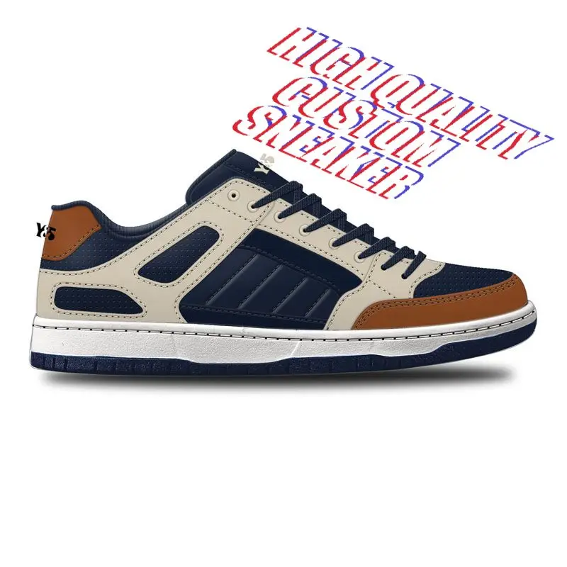 Top Quality Manufacturer Luxury Shoes With Custom Logo Wear-Resistant Thick Print Sole Skate Shoes For Men