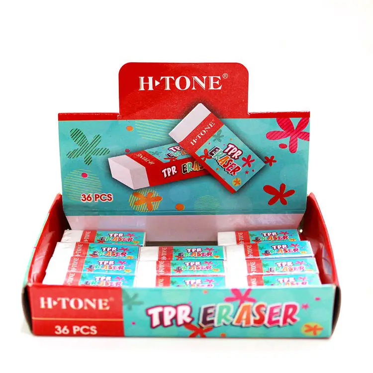 Hot Selling Student Stationery Brick PVC Eraser White 2B Eraser Soft Rubber Eraser
