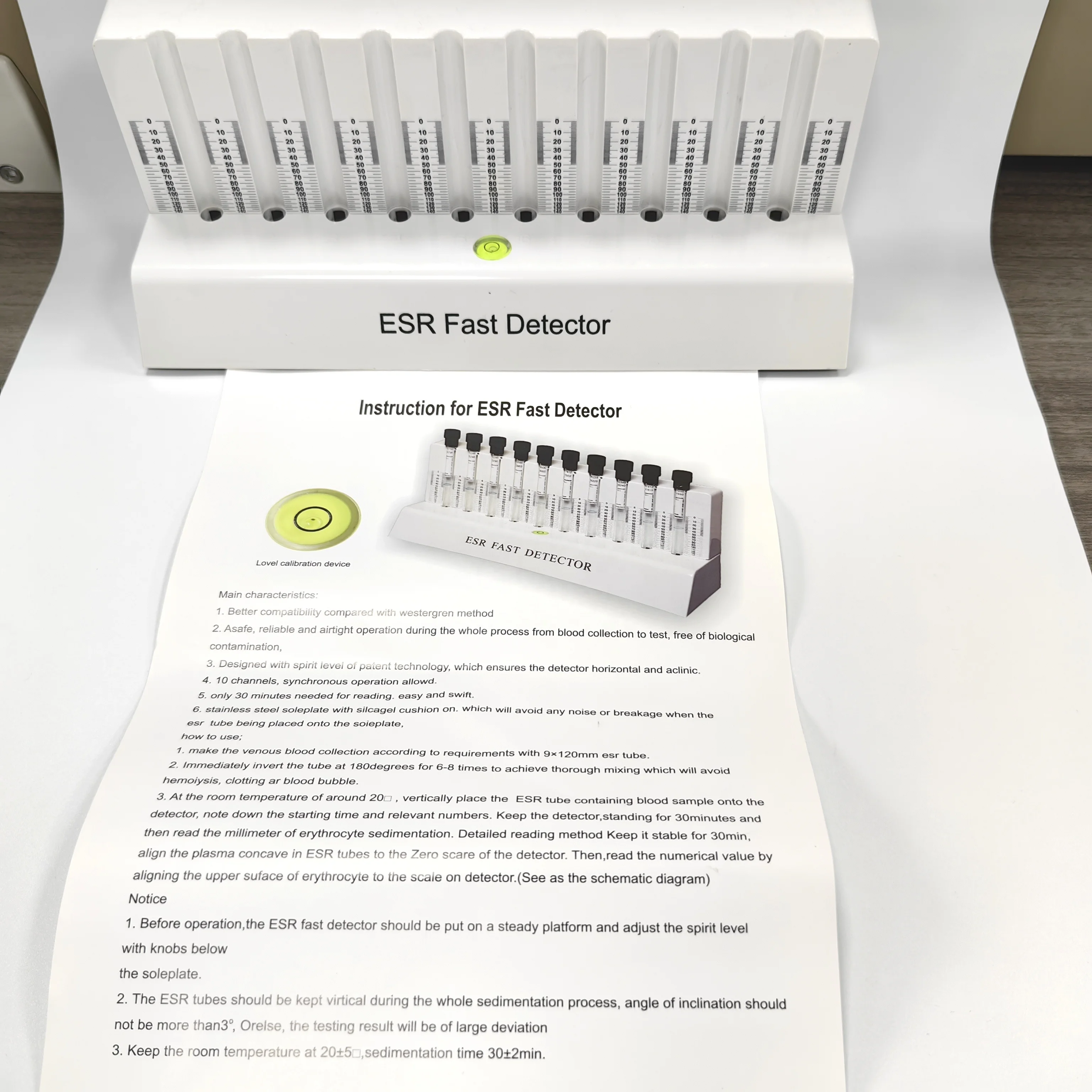 Прямая продажа с фабрики, лабораторные медицинские принадлежности, пластиковый белый Esr, быстрый детектор для забора крови