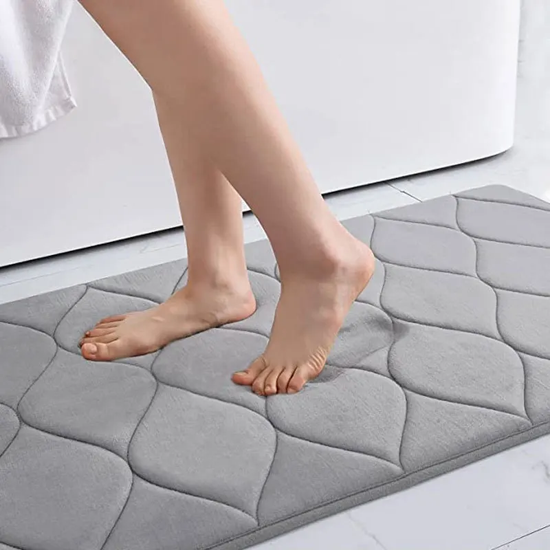 Foreign trade thickened sponge flannel coral velvet carpet door bathroom absorbent toilet non-slip mat