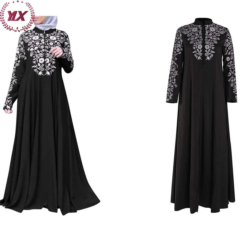 2023 Latest Design Middle East Women Lady Elegant Satin Wrap Dresses Full Sleeves Dubai Moroccan Kaftan Arabic  Muslim Dresses