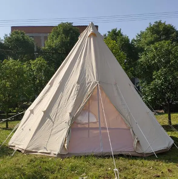Outdoor waterproof luxury picnic big 3M Tepee Mongolia indian tipi Tent Cotton Canvas pyramid camping teepee tent for adults