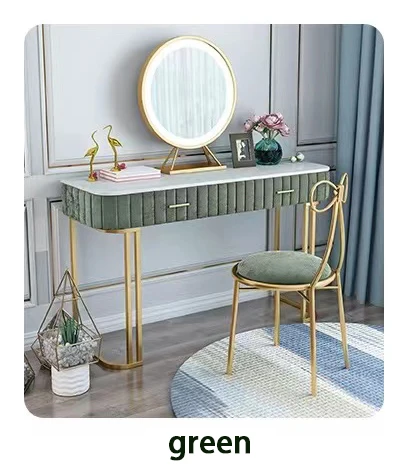Design Nordic Luxury Style Make-up Dresser Table Set with Mirror and Chair Stool modern storage Dressing Table