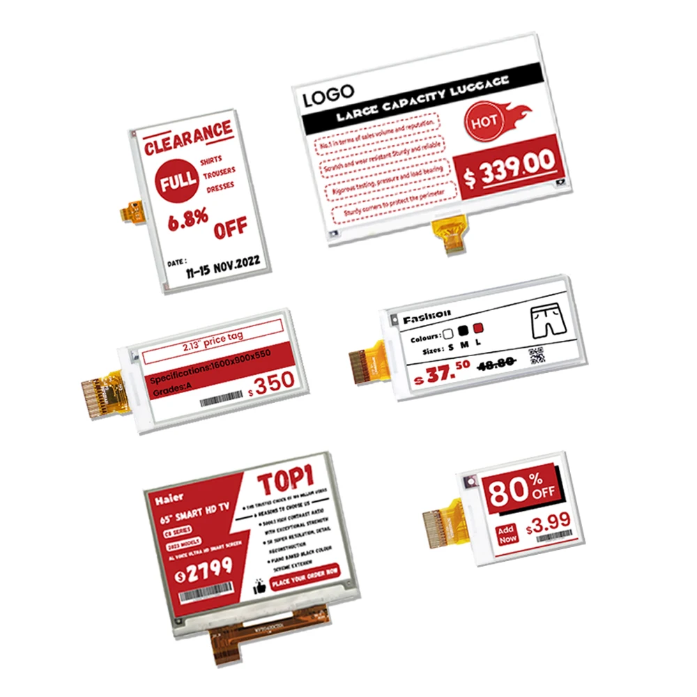 Zhsunyco Custom Black/White/Red Epaper Screene E Ink Display For Supermarket