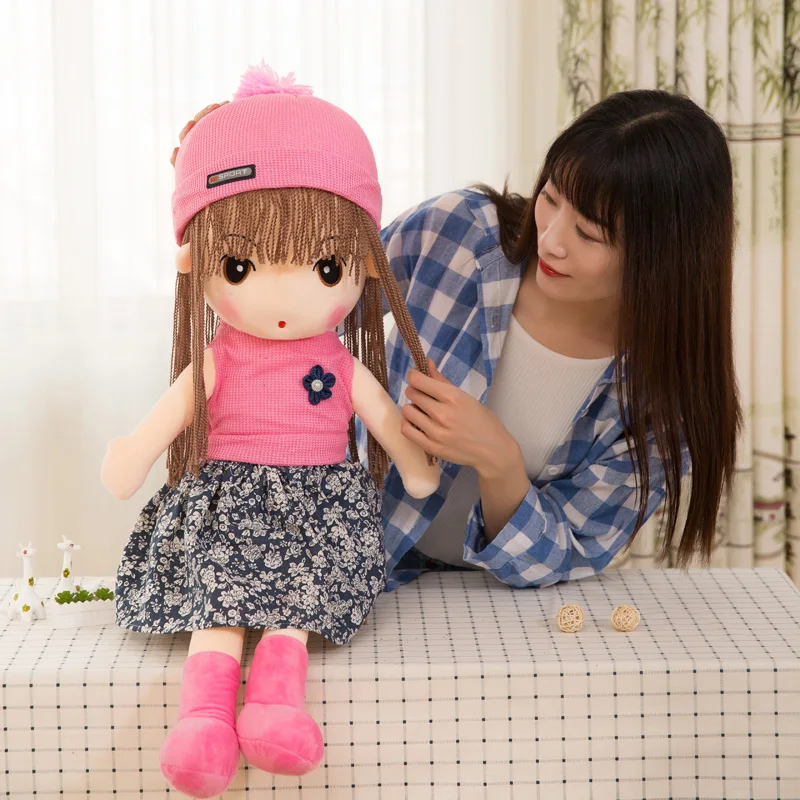 Wholesale New Design Black Plush Doll Girl New Plush Figure Toys Plush Toys Custom Stuffed Toys 4 sizes