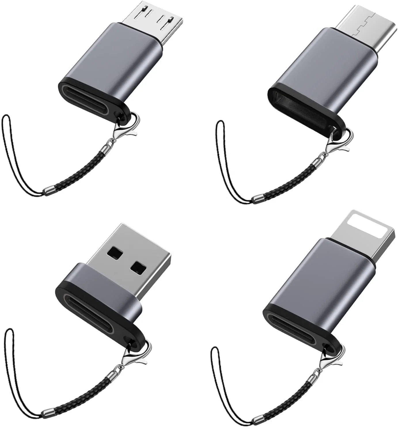 Portable USB Transfer Key chain Type-C USB C Adapter for Cell Phones Notebooks Tablet PC Computer