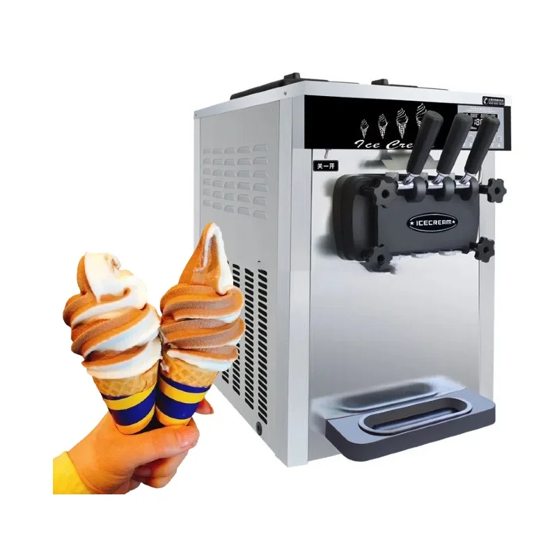 La Maquina De Helados Del De Caliente Tres Sabores Maquina De Helado  Strawberry Chocolate Milk Yogurt Soft Ice Cream Machine