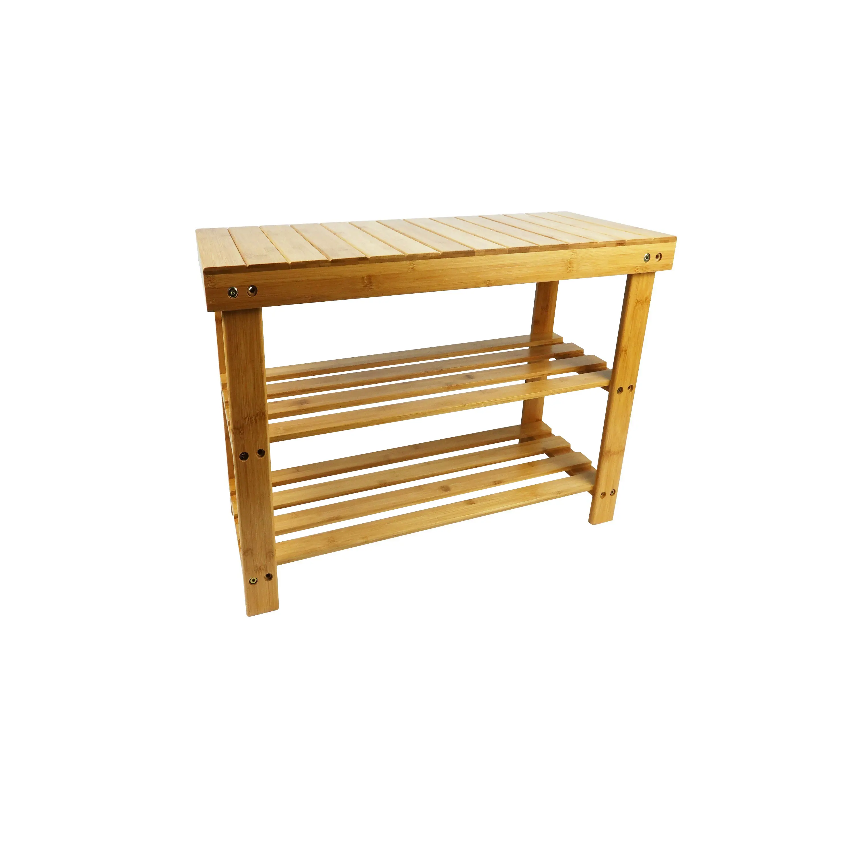 Factory direct bamboo multilayer bamboo shoe rack 3-Tier Bamboo Shelf Shoe rack bench