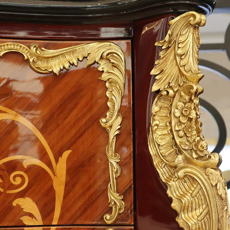 Wholesale Luxury Vintage Retro Antique Classic French Style Hallway Marble Gold Entry Hall Corner Console Cottage Table