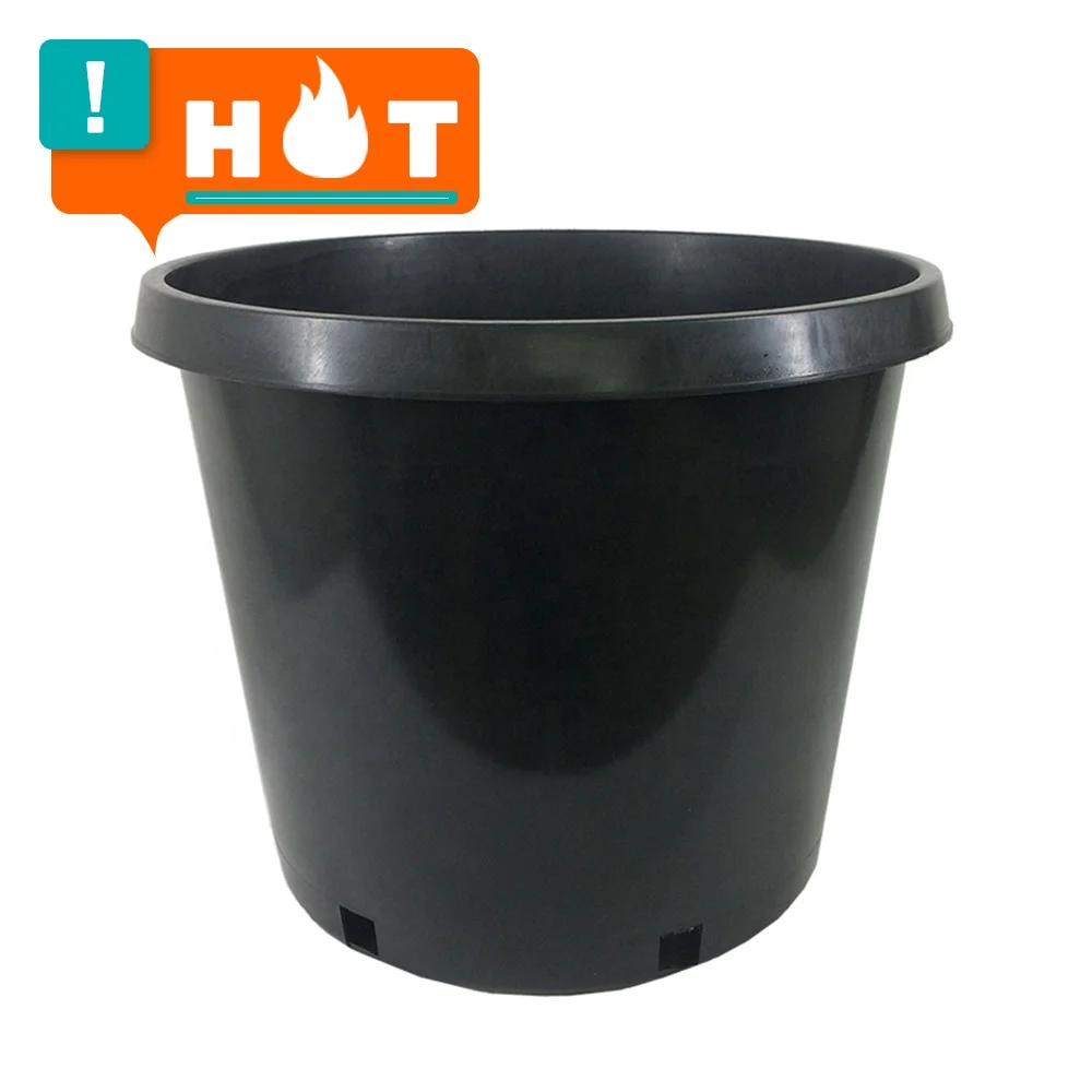 Free Sample Black Plastic 15 Gallon Plant Nursery Pots for