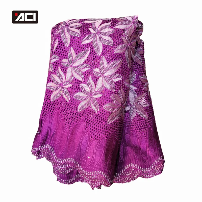 ACI Beauty Products African Loincloth Nigerian Lace Fabric 2024 Swiss Cotton Lace Fabric 5 Yards/Piece For Lady Party