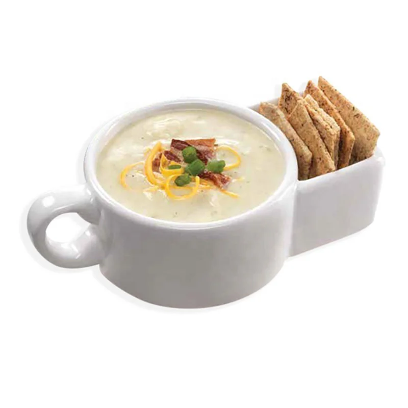 Classic Ceramic Soup and Cracker Mug or Cereal Bowl for sale White with customer logo