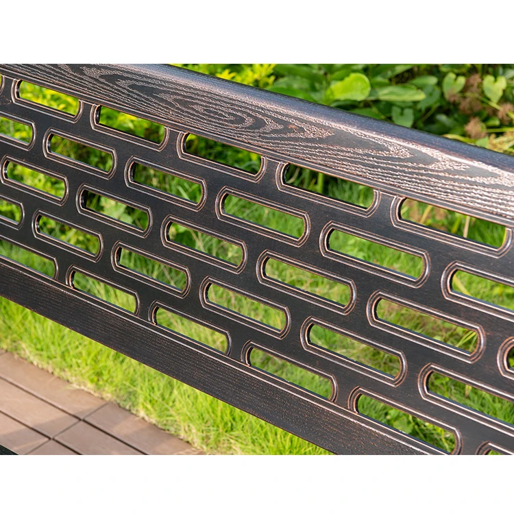 
Anti-rust waterproof durable metal outdoor decorative cast aluminum garden furniture park bench 