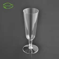 Excellent service cocktail transparent hard polystyrene champagne milkshake clear dessert goblet disposable cups plastic