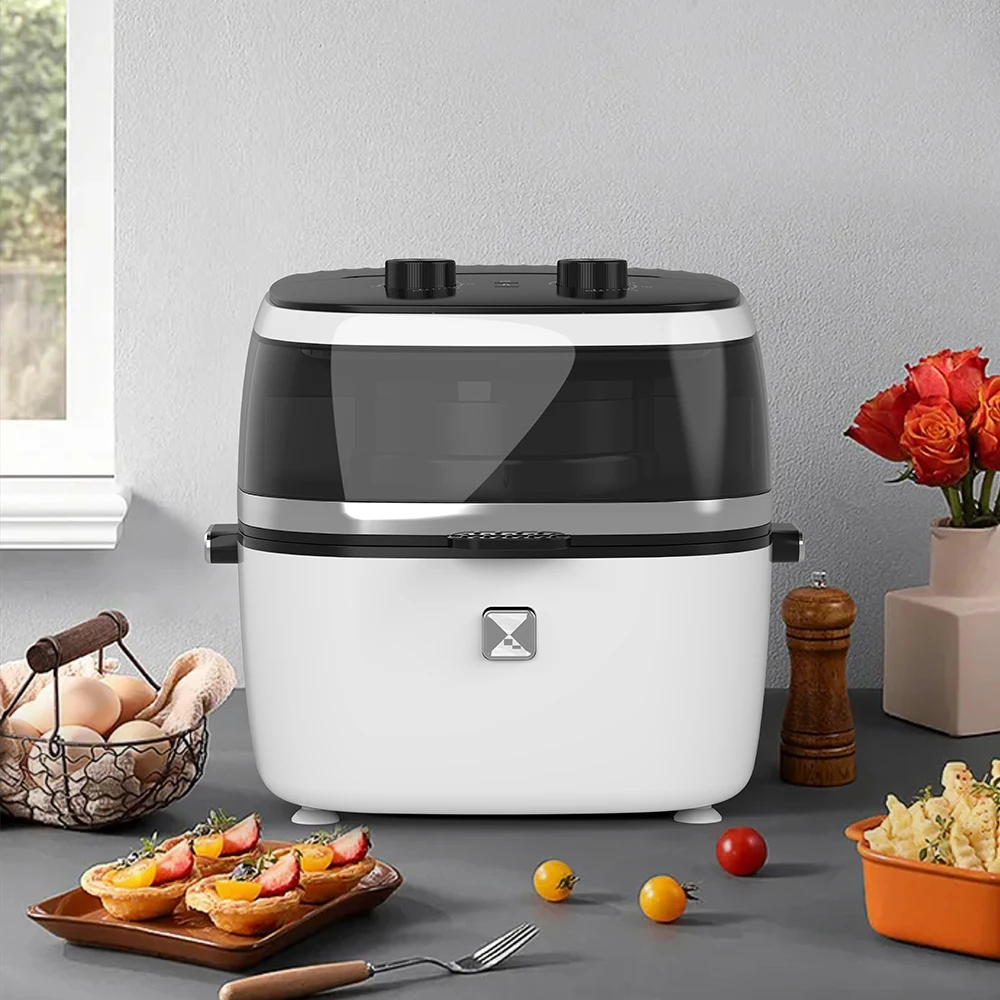 Large Capacity 6.5L Automatic Visual Air Fryer round Deep Frying Pan Oven for Stir-Fry Chips Manufactured Electric Power Source