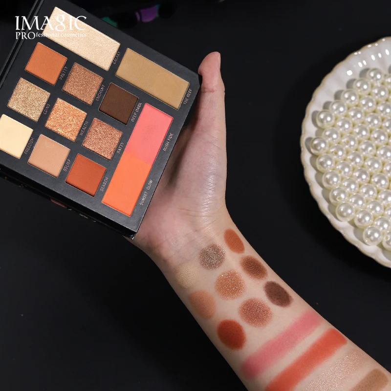 IMAGIC Popular 13 Color Eyeshadow Palette Private Label High Pigmented Fashionable Shades Custom Eyeshadow Palette