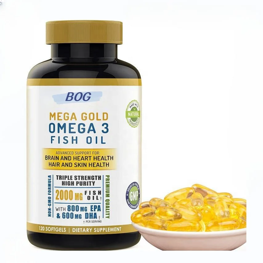 OEM/ODM 800 мг EPA 600 DHA конечная поддержка мозга волос мужчин и женщин Омега-3 рыбий жир с витамином Е