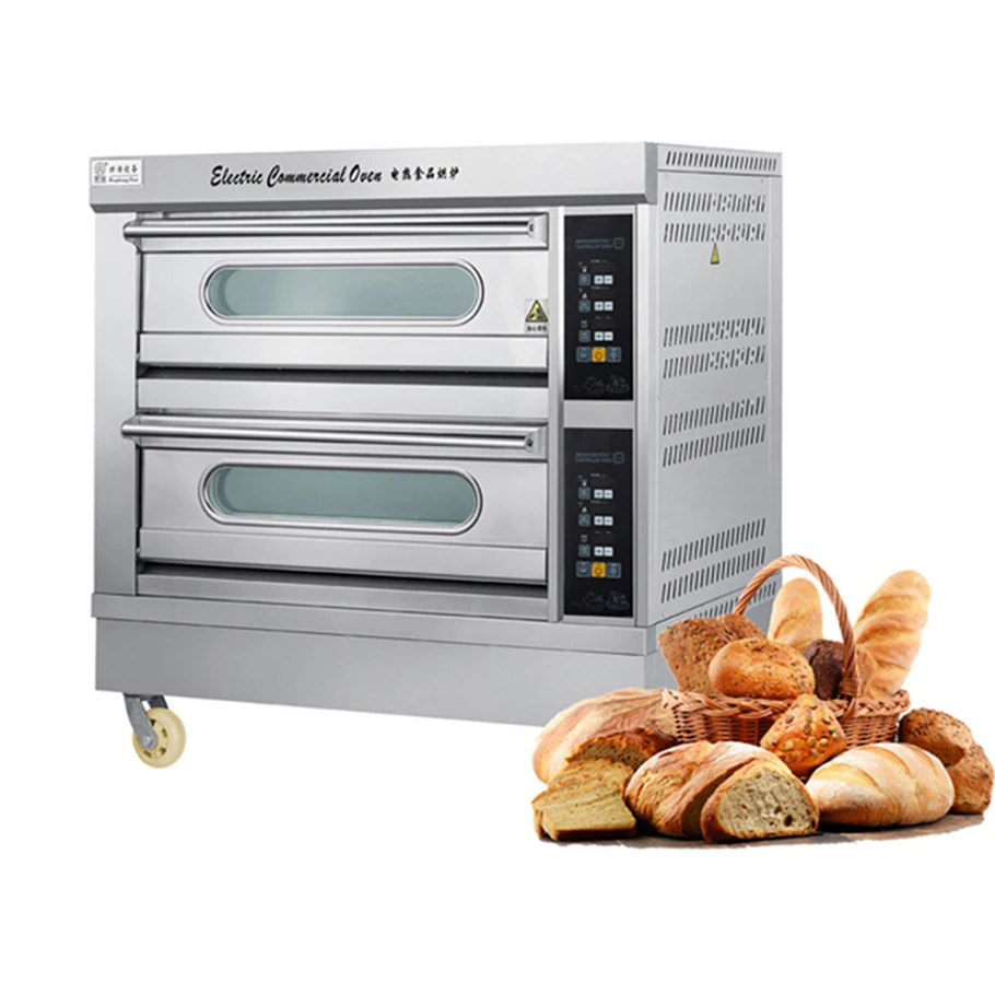 Chinese Professional Commercial Kitchen Equipment Hot Sale Price 2 Deck 4 Tray 13200W Stainless Steel Electric Pizza Oven