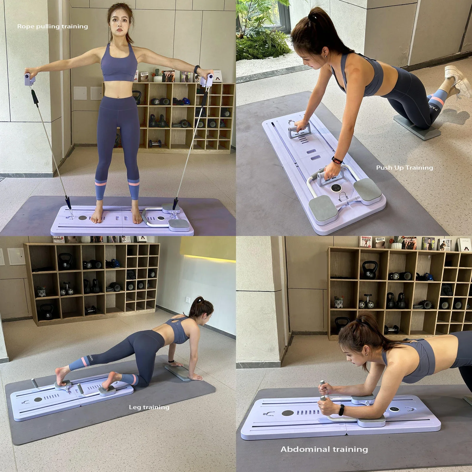Multifunctional Abdominal Board Fitness Board Push up Board Automatic Rebound Abdominal Muscle Curling, Home Fitness equip