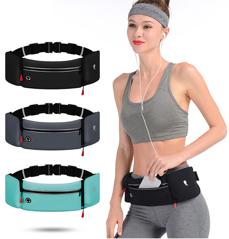 Outdoor Adjustable 3 large pocket Running Belt Waist Bag Custom Logo Waterproof Sports Running Gym Fanny Pack with Kettle